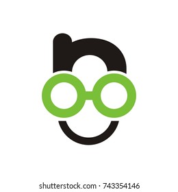 Nerd guy logo design template vector