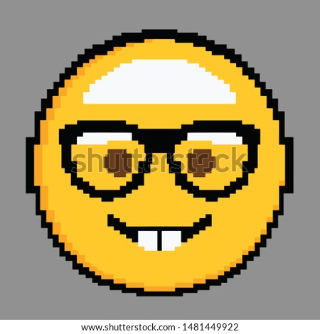 nerd icon pixel art vector isolated