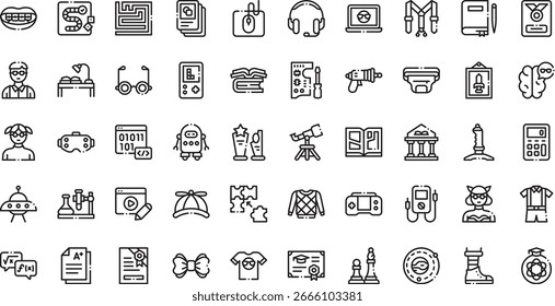 Nerd icons High-Quality Vector Icons Collection with Editable Stroke. Ideal for Professional and Creative Projects