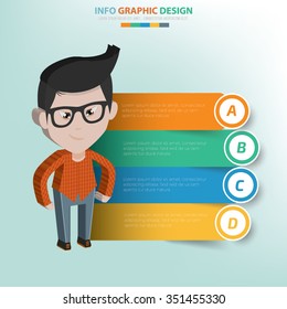 Nerd info graphic design,label for text,vector