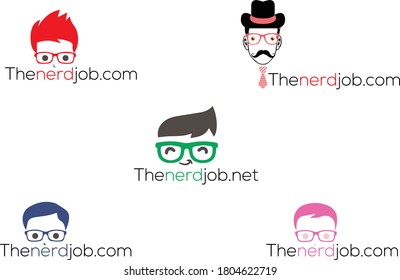 Nerd intelligent geek logo design