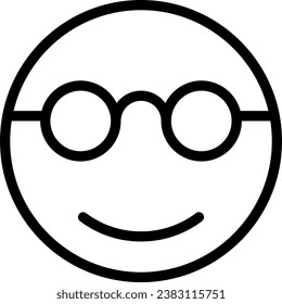 nerd line icon illustration vector