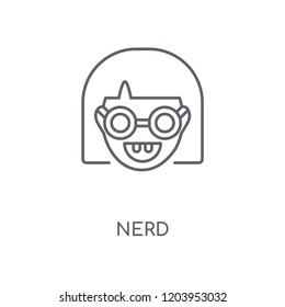 Nerd linear icon. Nerd concept stroke symbol design. Thin graphic elements vector illustration, outline pattern on a white background, eps 10.