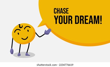 Mascota nerviosa con texto motivacional de burbuja de habla. banner o plantilla de fondo para promoción, anuncio y marketing. banner de biblioteca con fondo ilustrado.