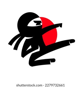 Nerd Ninja logo - An awesome cartoon geeky or nerdy ninja great for your casual company or brand.