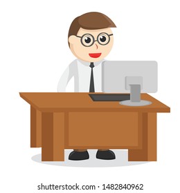 Nerd Office hard work illustration