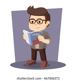 nerd reading comic illustration design