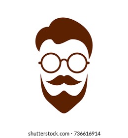 Nerd retro face vector illustration illustration isolated on white background