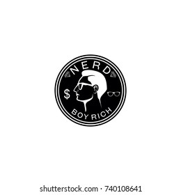 nerd, rich,handsome  logo vector