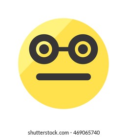 Nerd smiley vector icon. Emoji smiley.