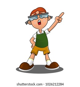 A Nerd speech in front of Class cartoon vector