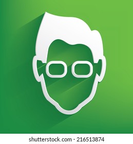 Nerd symbol on green background,clean vector