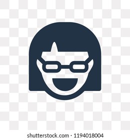 Nerd vector icon isolated on transparent background, Nerd transparency concept can be used web and mobile