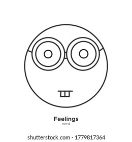 Nerd vector illustration lineal color and filled design