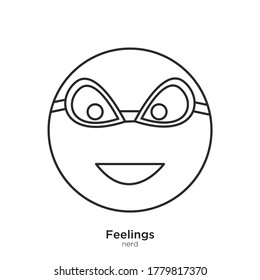 Nerd vector illustration lineal color and filled design