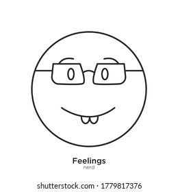 Nerd vector illustration lineal color and filled design