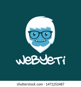 nerd yeti head logo icon design