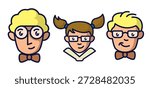 Nerds head logo design template. Suitable for avatar or logo design.