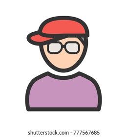 Nerdy Boy in Hat