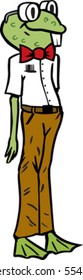 Nerdy frog or scientist frog.