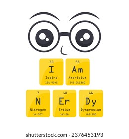 I Am Nerdy science themed vector illustration graphic