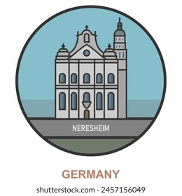 Neresheim. Cities and towns in Germany. Flat landmark