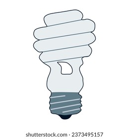 nergy saving Light Bulb Icon. Flat style cartoon illustration isolated on white. Hand drawn Technology concept. Design art for web, Poster, Mobile app design.