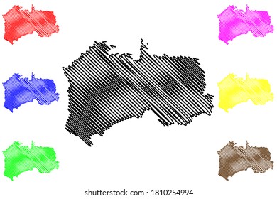 Nerima City (State of Japan, island country, Tokyo region) map vector illustration, scribble sketch City of Nerima map