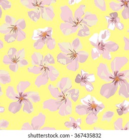 Nerium Oleander Vector Isolated Curves No Gradients No Seam Pattern