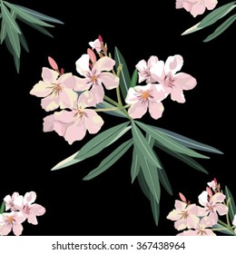 Nerium Oleander Vector Isolated Curves No Gradients No Seam Pattern