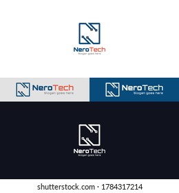 Nero tech logo template. It's a perfect logo as a brand identity.