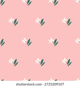 Flor de Neroli. Ilustración vectorial de patrón sin fisuras rosa. Delicado fondo floral de primavera.