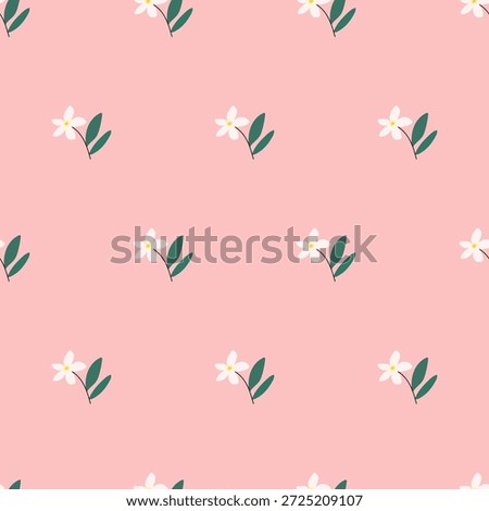 Neroli flower. Pink Seamless Pattern Vector illustration. Delicate Spring Floral Background.