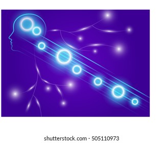 Nerve of brain system, drawing by hand vector and digital illustration created without reference image.