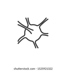 Nerve cell line icon. linear style sign for mobile concept and web design. Human Neuron outline vector icon. Symbol, logo illustration. Vector graphics