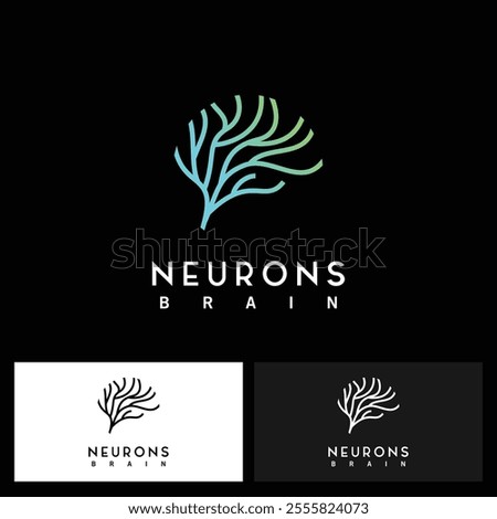 nerve cell logo design with brain concept. science logo inspiration. elegant neuron logo
