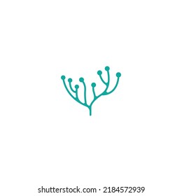 Nervenzellenlogo oder Neuron-Logo mit Vektorgrafik