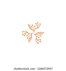 nerve cell logo or neuron logo with vector style