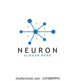 nerve cell logo or neuron logo with vector style