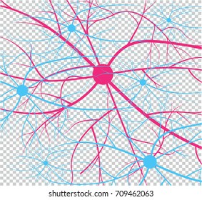 Nerve cells of the human. Strand molecule structure. Genetic and chemical compounds.