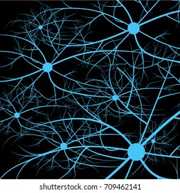 Nerve cells of the human. Strand molecule structure. Genetic and chemical compounds.