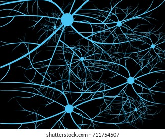 Nerve cells of the human. Strand molecule structure. Genetic and chemical compounds.