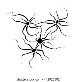 Nerve cells, neurons? Vector silhouettes