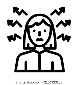 nerves mother woman line icon vector. nerves mother woman sign. isolated contour symbol black illustration