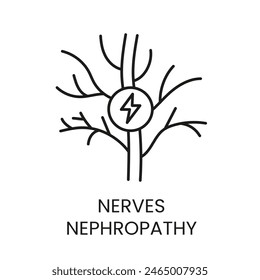 Nerves, neuropathy vector line icon with editable stroke