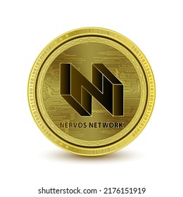 Nervos Network (CKB) Münze Gold 3D Vektorgrafik. einzeln auf weißem Hintergrund. Symbol des Geschäfts modernen Gold, Geld. Kryptowährungs-Blockchain (Kryptowährung) alternative Währung.  