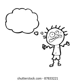 caricatura de un chico nervioso