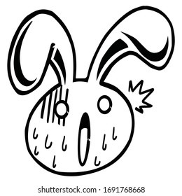 nervous bunny emoticon in
