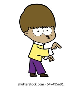 niño de caricatura nerviosa