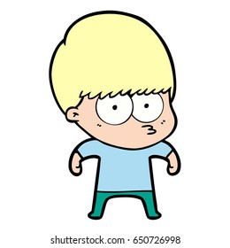 niño de caricatura nerviosa